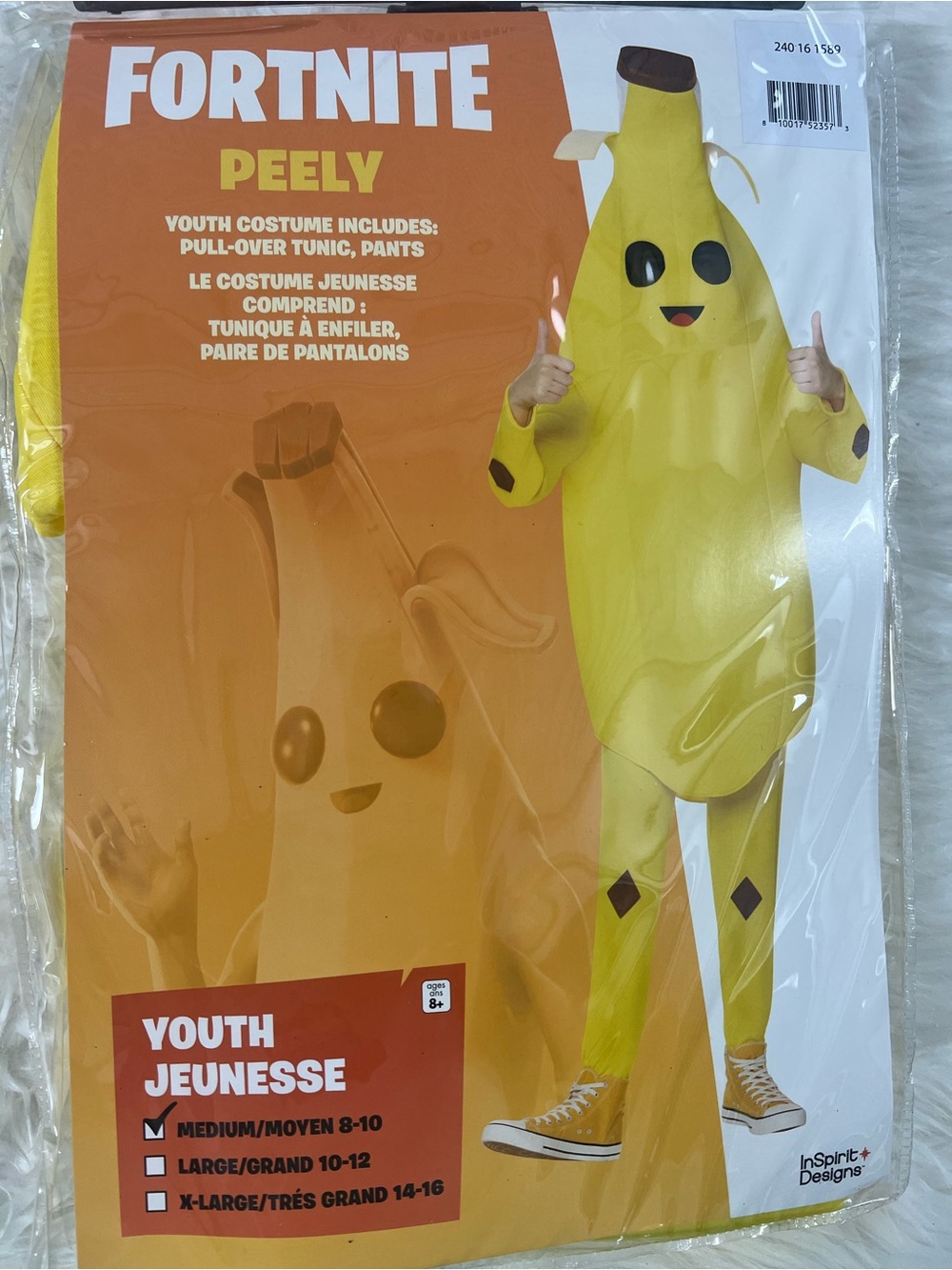 Fortnite Peely Kids Yellow Banana Halloween Costume NEW M 8-10 XL 14-16 - Picture 13 of 13